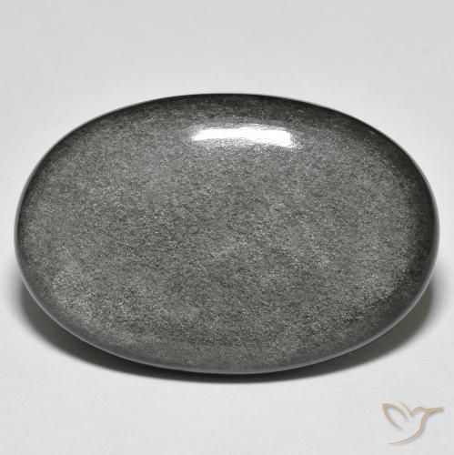 31.50ct Натуральный Светло-серый Обсидиан, Овал, Непрозрачный
