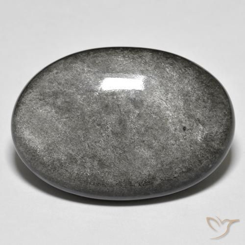 27.47ct Натуральный Светло-серый Обсидиан, Овал, Непрозрачный