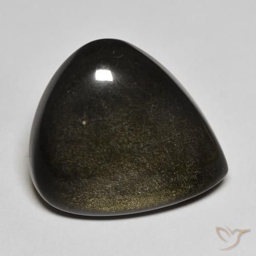 20.17ct Натуральный Черный с золотым блеском Обсидиан, Форма груши, Непрозрачный