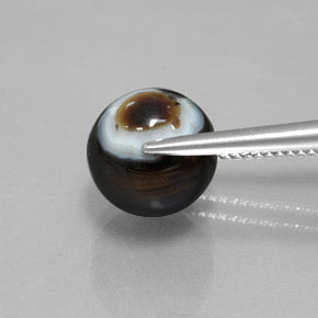 Натуральный чёрный оникс 6,99 карата сфера / шар, непрозрачный