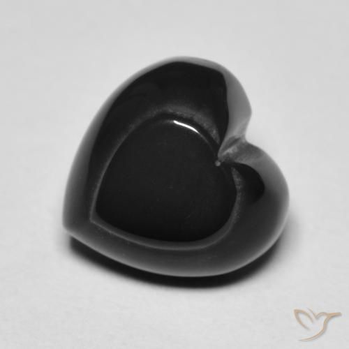 4.35ct Натуральный Черный Оникс, Сердце, Непрозрачный
