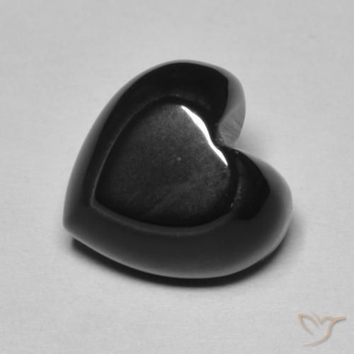 4.24ct Натуральный Черный Оникс, Сердце, Непрозрачный