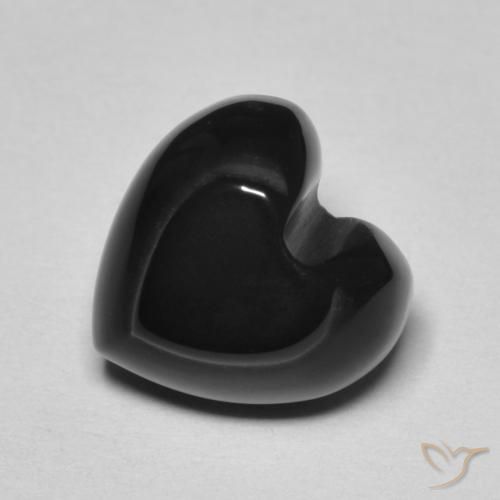 4.10ct Натуральный Черный Оникс, Сердце, Непрозрачный, Photo A