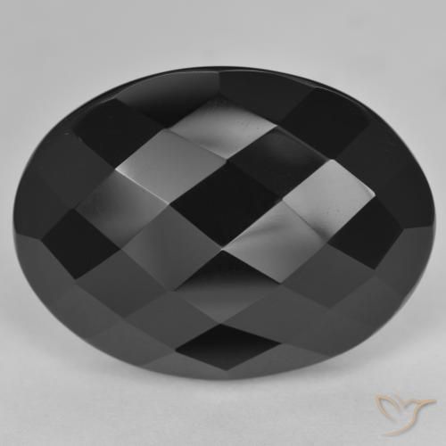 24.74ct Натуральный Черный Оникс, Овал, Непрозрачный