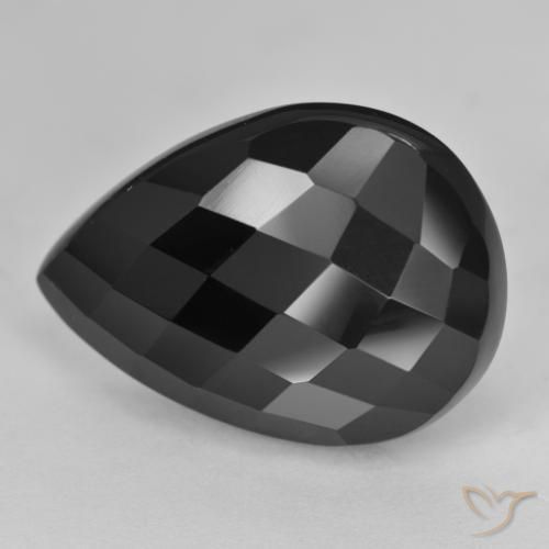 20.08ct Натуральный Черный Оникс, Форма груши, Непрозрачный