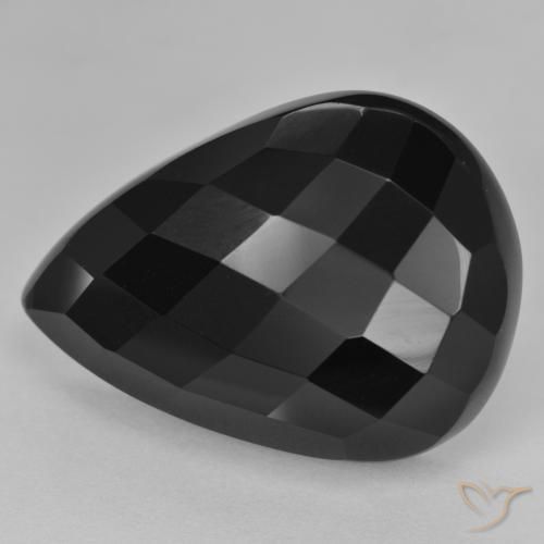 21.79ct Натуральный Черный Оникс, Форма груши, Непрозрачный