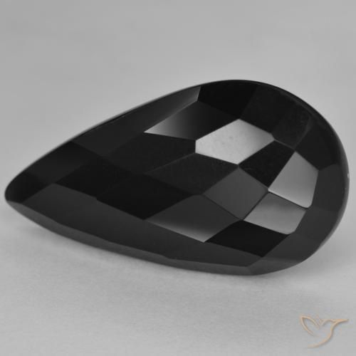15.16ct Натуральный Черный Оникс, Форма груши, Непрозрачный