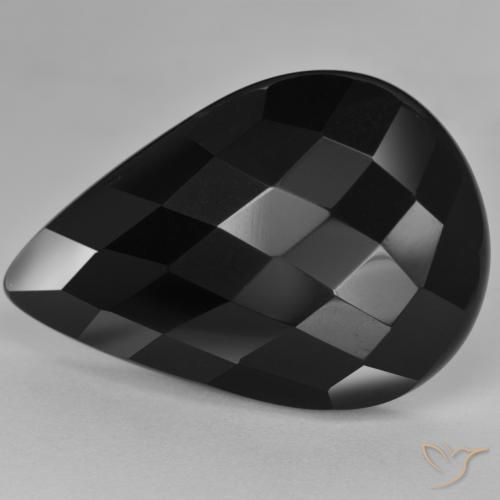 26.89ct Натуральный Черный Оникс, Форма груши, Непрозрачный