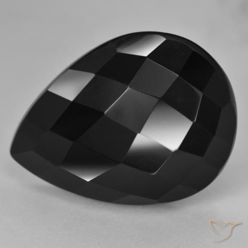 20.38ct Натуральный Черный Оникс, Форма груши, Непрозрачный