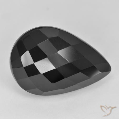 19.24ct Натуральный Черный Оникс, Форма груши, Непрозрачный