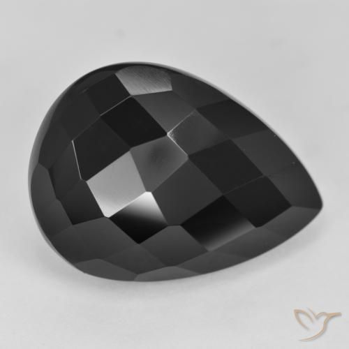20.01ct Натуральный Черный Оникс, Форма груши, Непрозрачный
