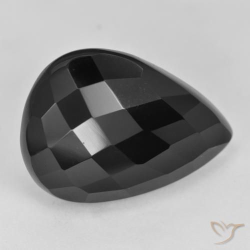 21.26ct Натуральный Черный Оникс, Форма груши, Непрозрачный