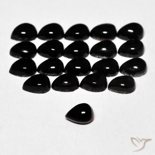 0.15ct Натуральный Черный Оникс, Форма груши, Непрозрачный