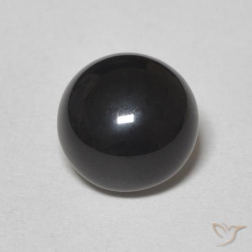 1.08ct Натуральный Черный Оникс, Круглый, Непрозрачный