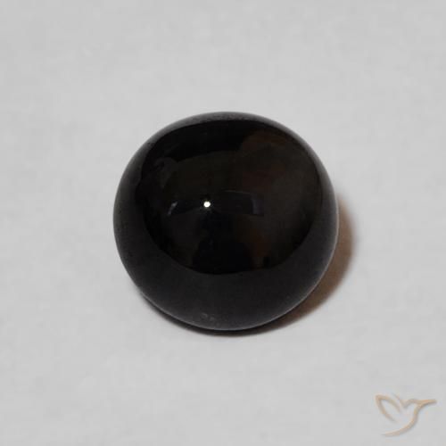 0.85ct Натуральный Черный Оникс, Круглый, Непрозрачный