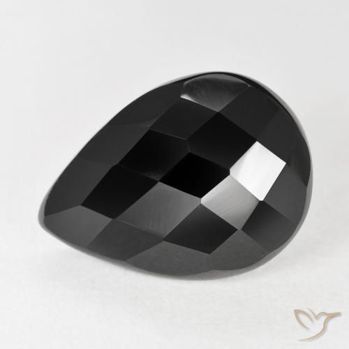 8.25ct Натуральный Черный Оникс, Форма груши, Непрозрачный