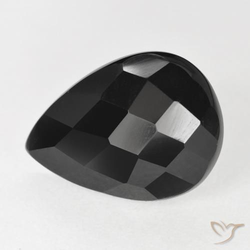 9.19ct Натуральный Черный Оникс, Форма груши, Непрозрачный