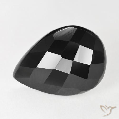 9.47ct Натуральный Черный Оникс, Форма груши, Непрозрачный