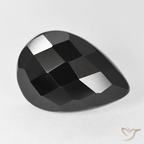 7.67ct Натуральный Черный Оникс, Форма груши, Непрозрачный