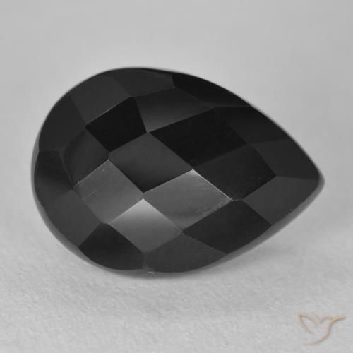 8.92ct Натуральный Черный Оникс, Форма груши, Непрозрачный