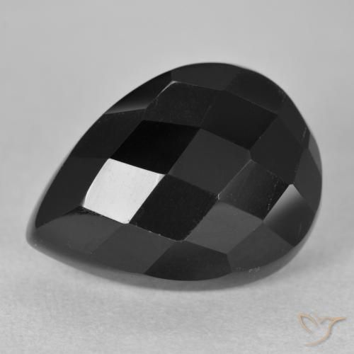 10.11ct Натуральный Черный Оникс, Форма груши, Непрозрачный