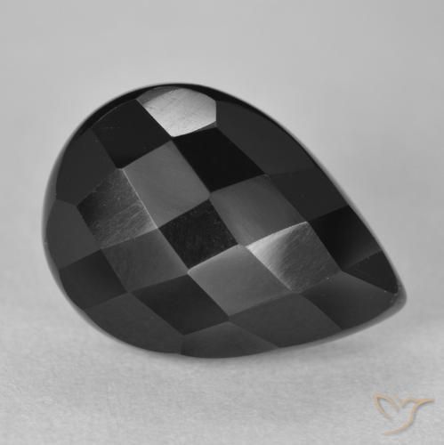9.16ct Натуральный Черный Оникс, Форма груши, Непрозрачный