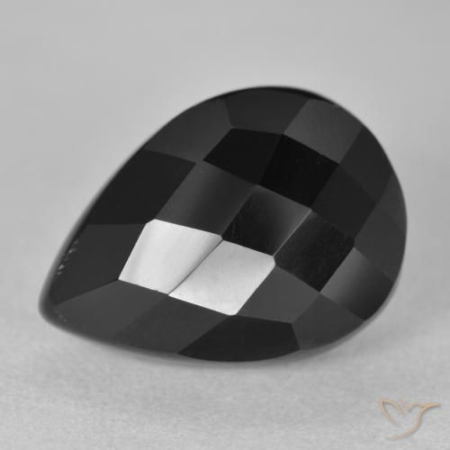 9.47ct Натуральный Черный Оникс, Форма груши, Непрозрачный