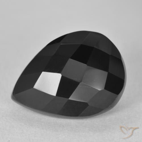 9.20ct Натуральный Черный Оникс, Форма груши, Непрозрачный