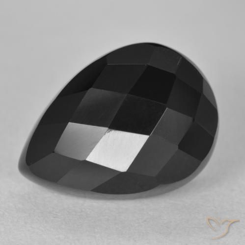 11.14ct Натуральный Черный Оникс, Форма груши, Непрозрачный
