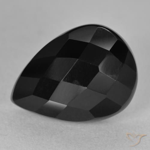 9.95ct Натуральный Черный Оникс, Форма груши, Непрозрачный