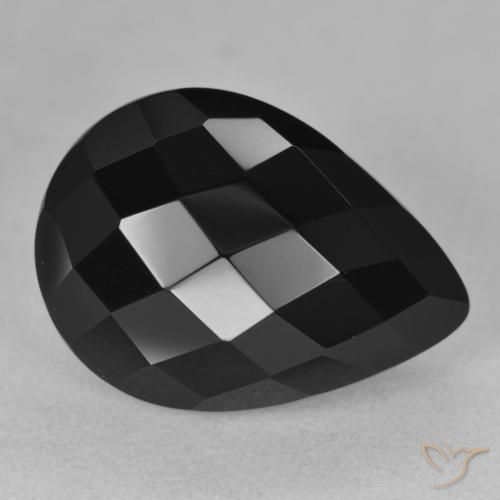 11.60ct Натуральный Черный Оникс, Форма груши, Непрозрачный