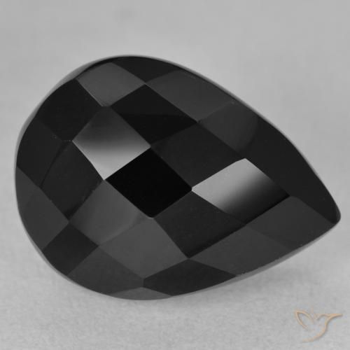 9.60ct Натуральный Черный Оникс, Форма груши, Непрозрачный