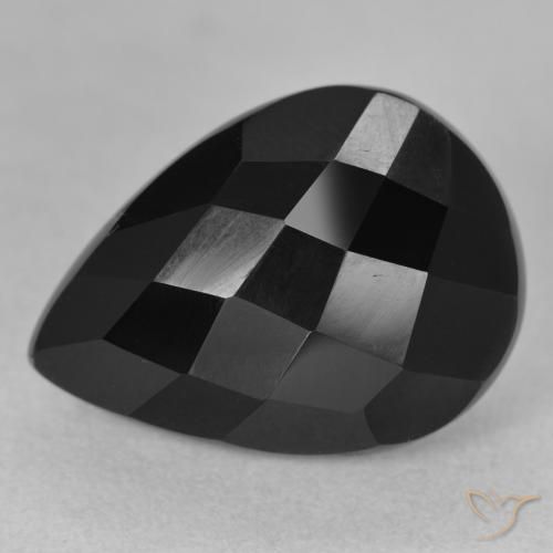 8.70ct Натуральный Черный Оникс, Форма груши, Непрозрачный