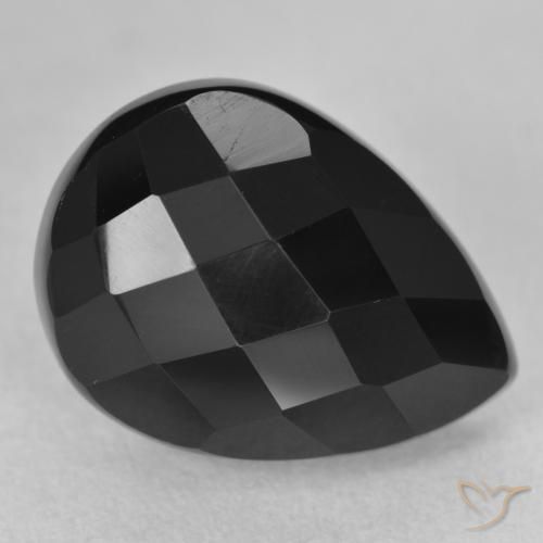 10.14ct Натуральный Черный Оникс, Форма груши, Непрозрачный