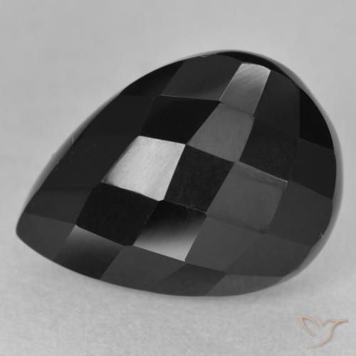 10.10ct Натуральный Черный Оникс, Форма груши, Непрозрачный
