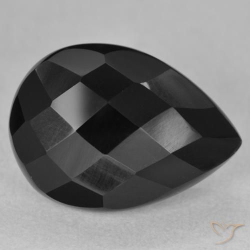 8.11ct Натуральный Черный Оникс, Форма груши, Непрозрачный