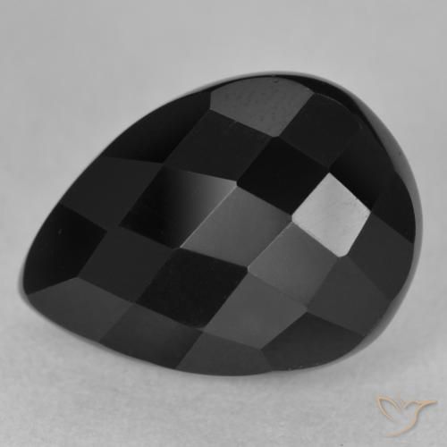 10.32ct Натуральный Черный Оникс, Форма груши, Непрозрачный