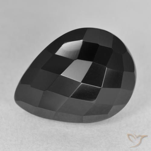 12.67ct Натуральный Черный Оникс, Форма груши, Непрозрачный