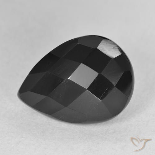 5.80ct Натуральный Черный Оникс, Форма груши, Непрозрачный