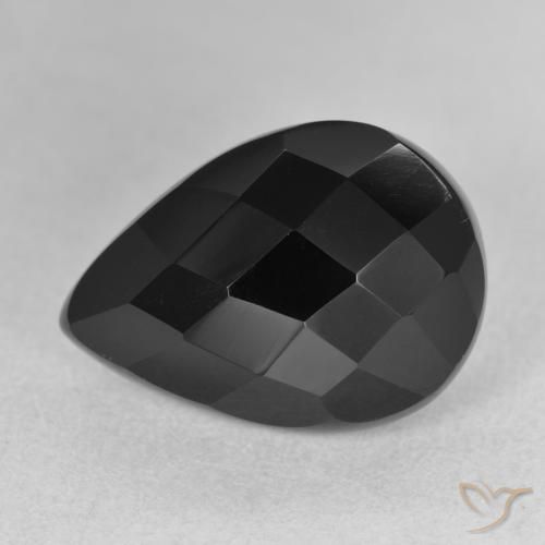 9.50ct Натуральный Черный Оникс, Форма груши, Непрозрачный
