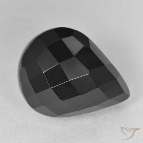 13.39ct Натуральный Черный Оникс, Форма груши, Непрозрачный