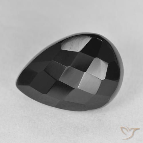 10.00ct Натуральный Черный Оникс, Форма груши, Непрозрачный