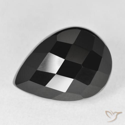 11.28ct Натуральный Черный Оникс, Форма груши, Непрозрачный