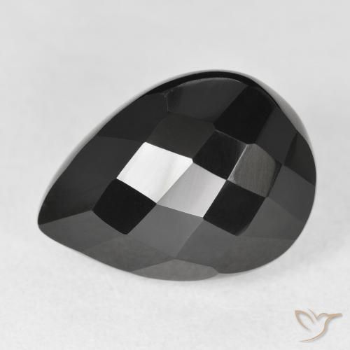 10.50ct Натуральный Черный Оникс, Форма груши, Непрозрачный