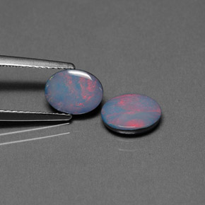 карата, натуральный Многоцветный Опаловый дублет, Огранка Овал, Непрозрачный