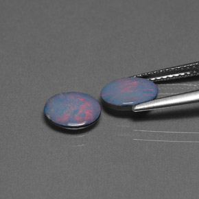  карата, натуральный Многоцветный Опаловый дублет, Огранка Овал, Непрозрачный