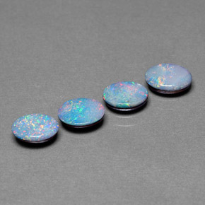  карата, натуральный Многоцветный Опаловый дублет, Огранка Овал, Непрозрачный
