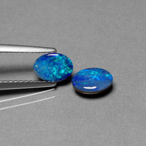  карата, натуральный Многоцветный Опаловый дублет, Огранка Овал, Непрозрачный