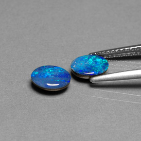  карата, натуральный Многоцветный Опаловый дублет, Огранка Овал, Непрозрачный