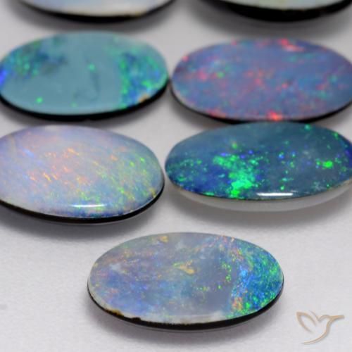 0.88 карата, натуральный Многоцветный Опаловый дублет, Овал, Непрозрачный